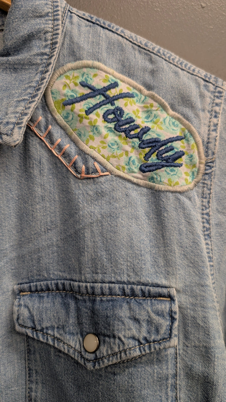 All Us Jacket Chambray Skull Top