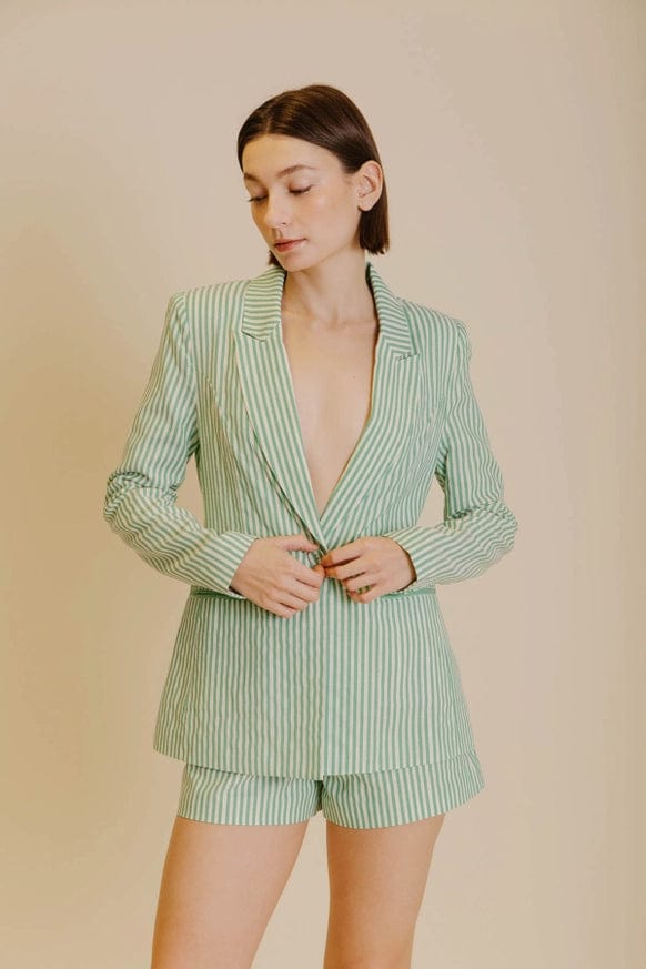 aureum Blazer Green / XS Riley Striped Blazer
