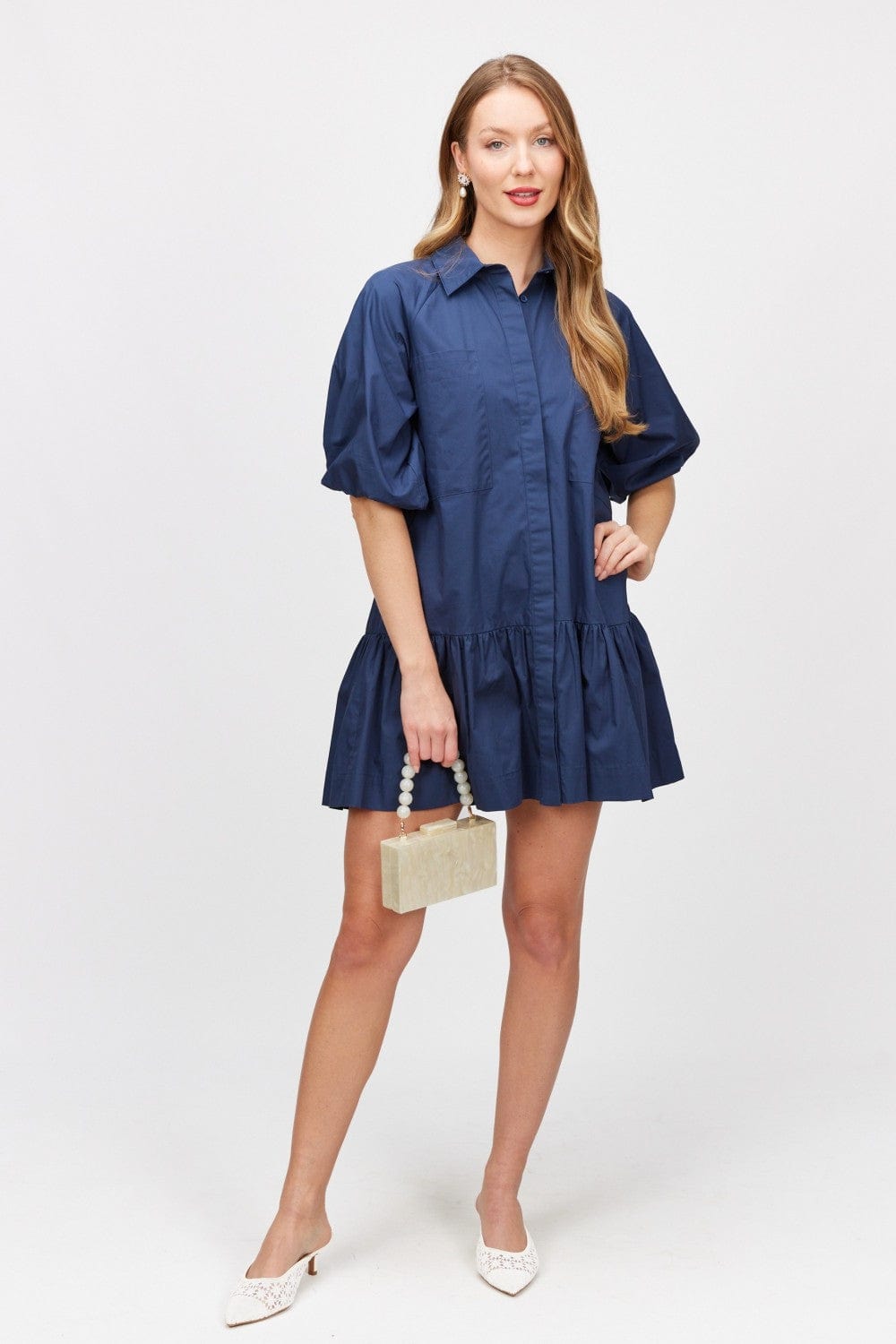 Before You Collection Dress Navy / XS Eliana Shirt Dress