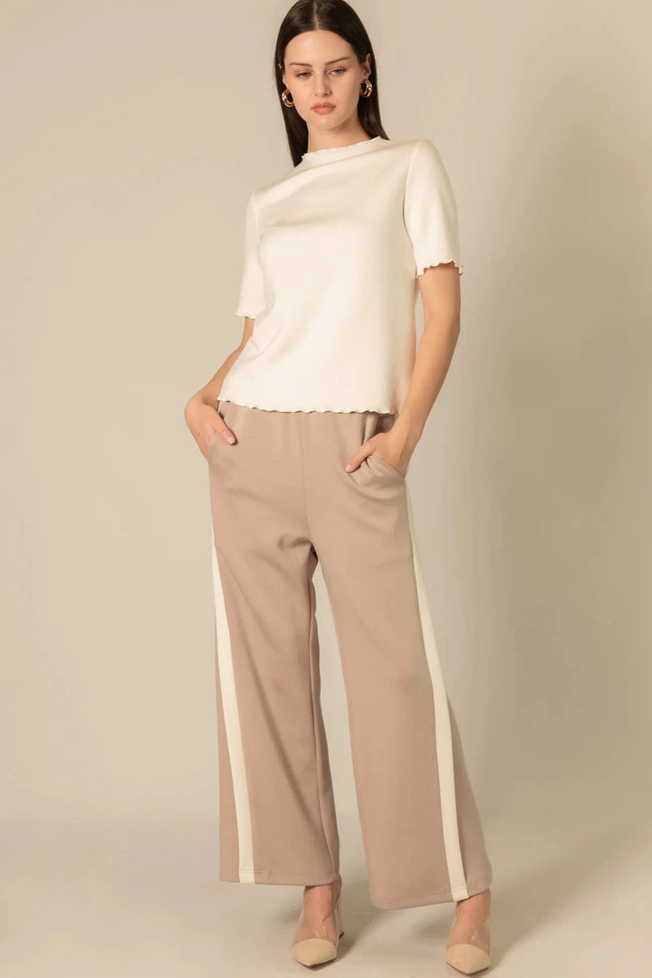 Before You Collection Pants Junie Double Stripe Wide Leg Pants