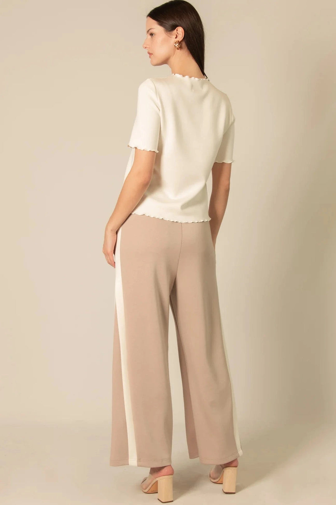 Before You Collection Pants Junie Double Stripe Wide Leg Pants