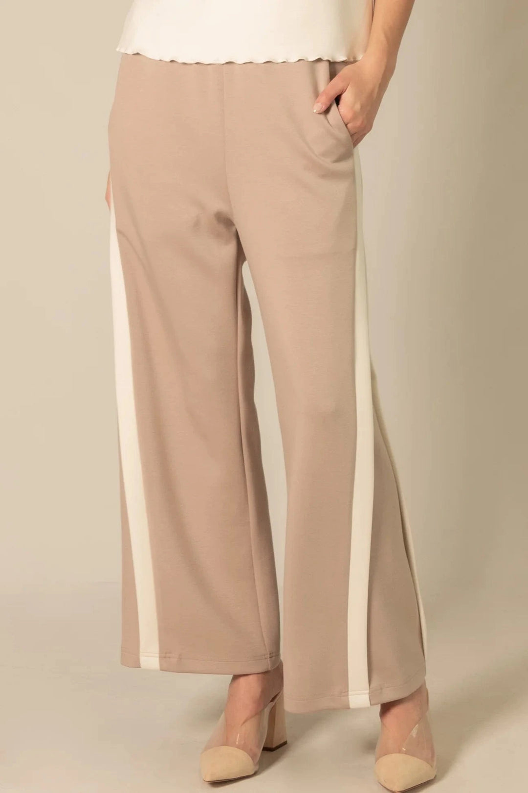 Before You Collection Pants Junie Double Stripe Wide Leg Pants