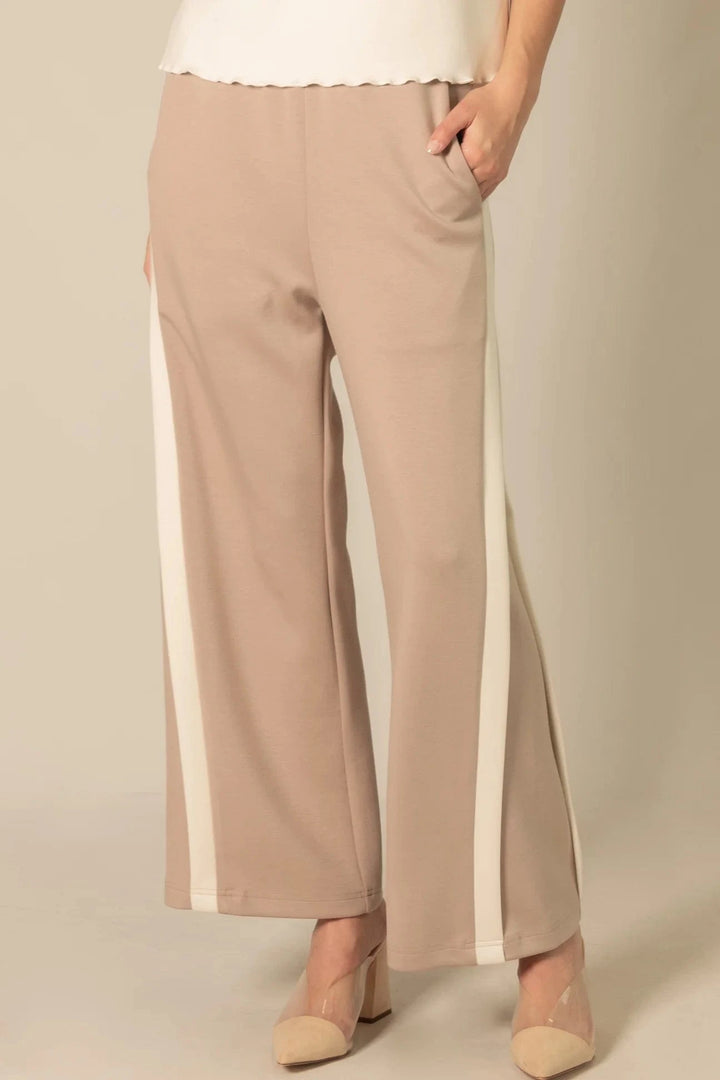 Before You Collection Pants Junie Double Stripe Wide Leg Pants