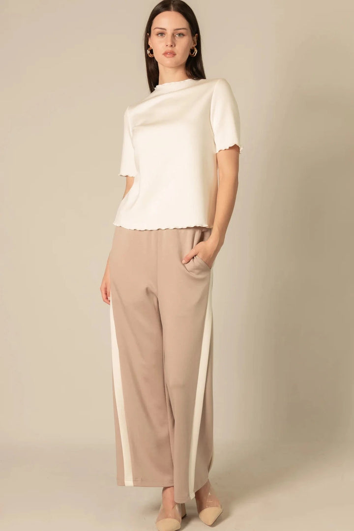 Before You Collection Pants Junie Double Stripe Wide Leg Pants