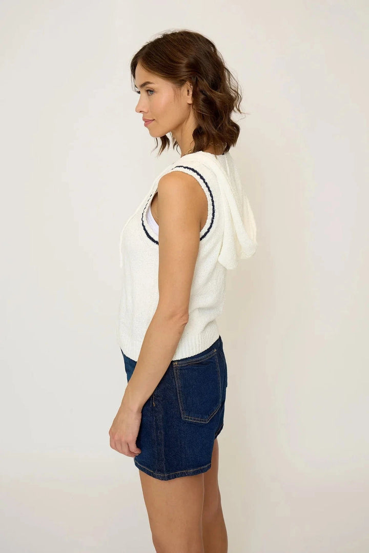 Central Park West NY Top Daphne Hooded Zip Up Shell