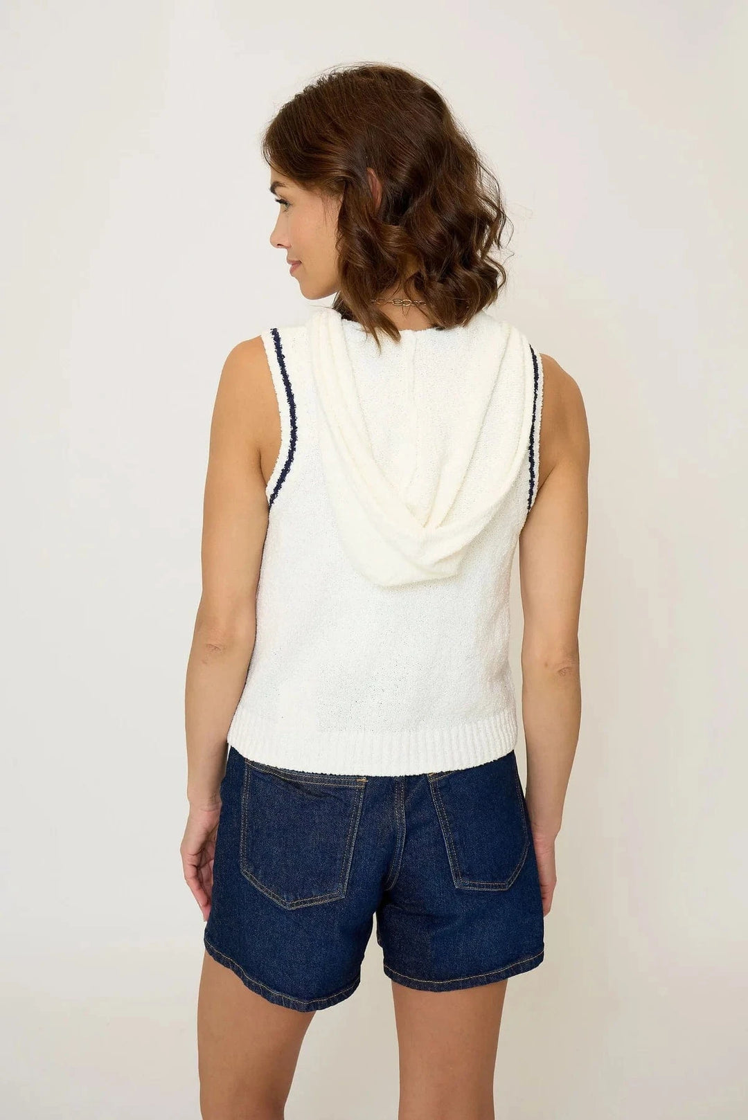 Central Park West NY Top Daphne Hooded Zip Up Shell