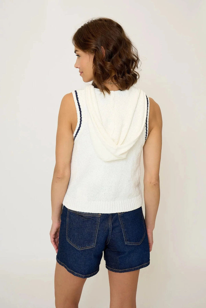 Central Park West NY Top Daphne Hooded Zip Up Shell