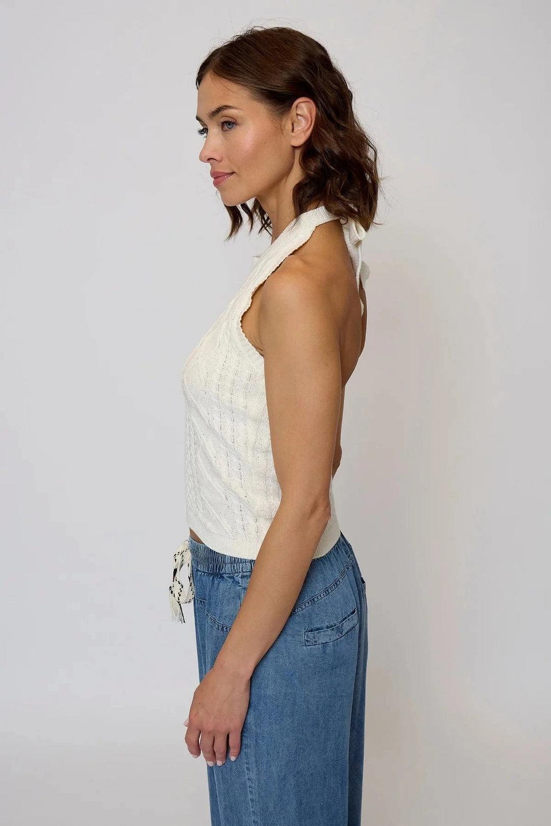 Central Park West NY Top Junie Cabled Halter Top