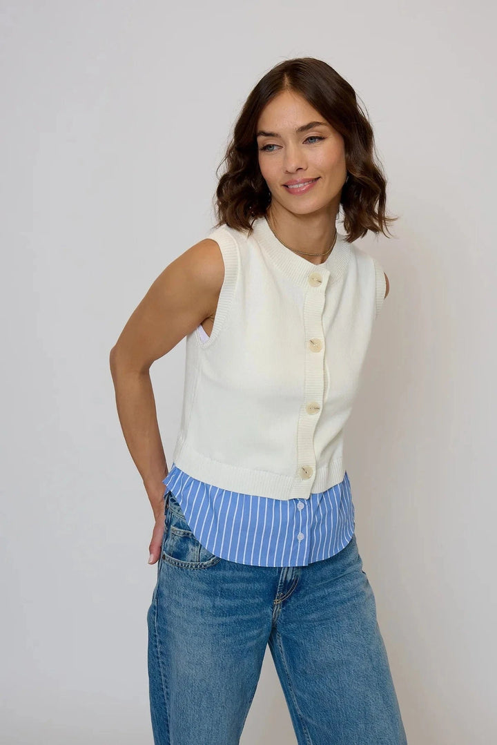 Central Park West NY Top Kira Twofer Button Up Tank