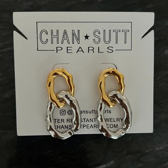 ChanSuttPearls Earrings Gold & Silver Chain Earrings