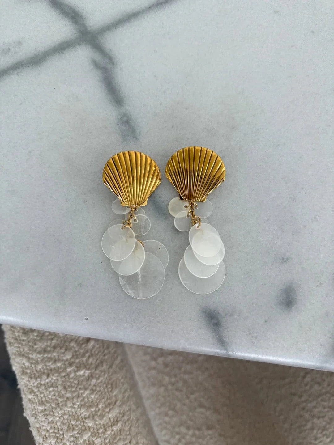 ChanSuttPearls Earrings Pearl Seashell Earrings
