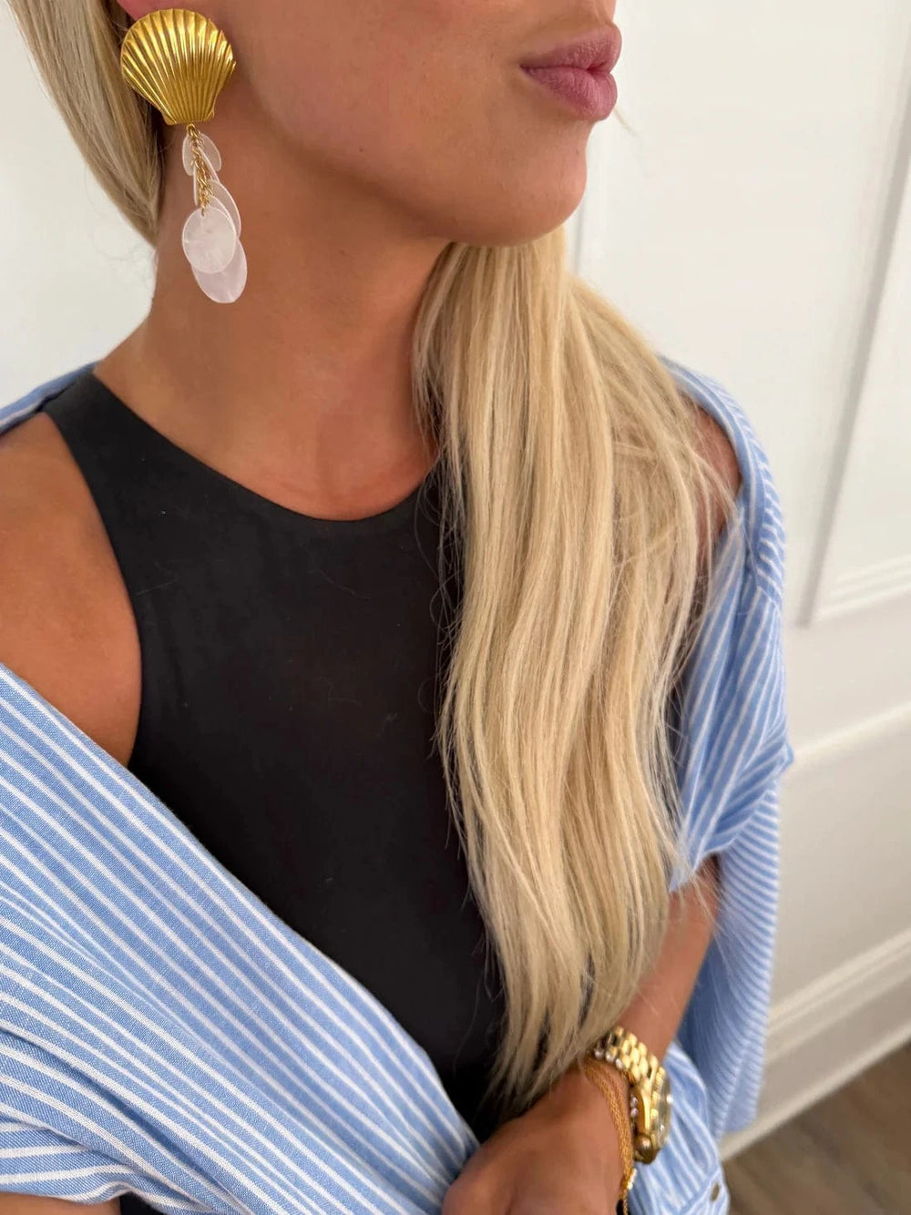 ChanSuttPearls Earrings Pearl Seashell Earrings