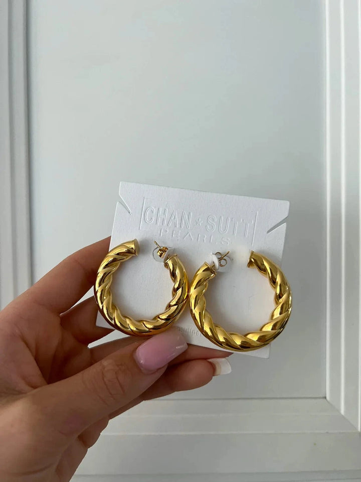 ChanSuttPearls Earrings The Reese Hoops