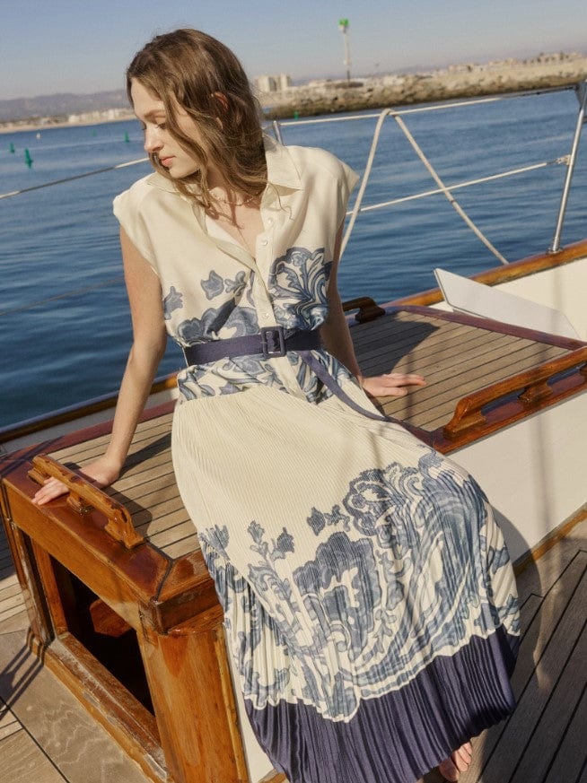 Current Air Dress Navy / XS Rosie Pleated Dress