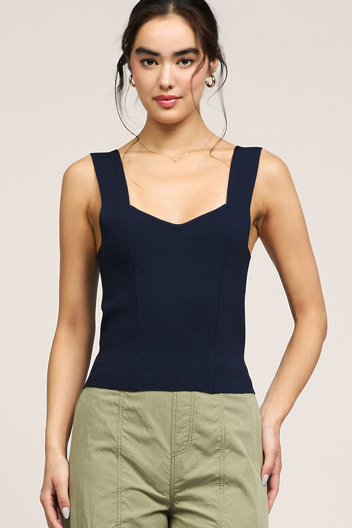 Current Air Tank Navy / XS Cora Sweater Tank