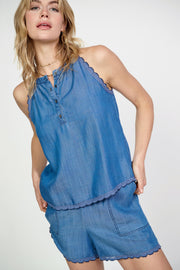 Current Air Top Chambray / XS Contrast Trim Tank