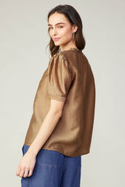 Current Air Top Gathered Sleeve Blouse