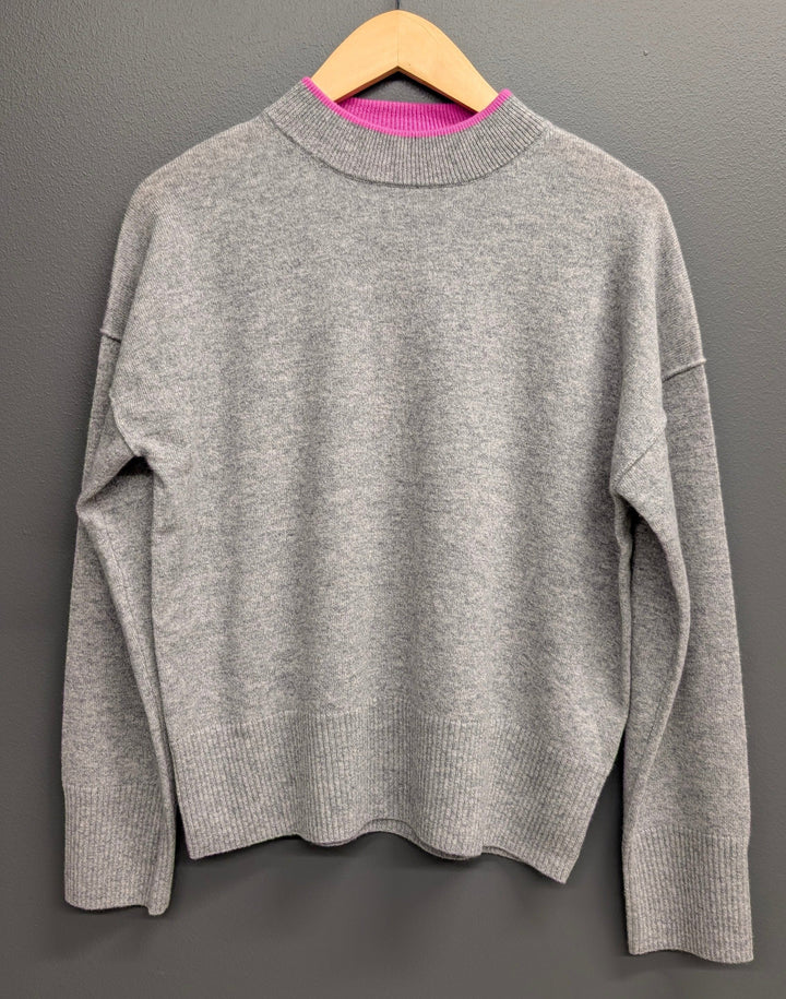 Design History Sweater Grey / Pink / S Belle Contrast Cashmere Sweater