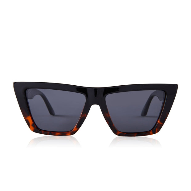 Dime Optics Sunglasses Black/Tortoise Grey Solid Melrose