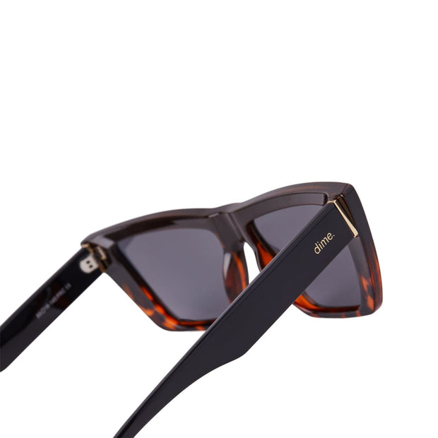 Dime Optics Sunglasses Black/Tortoise Grey Solid Melrose