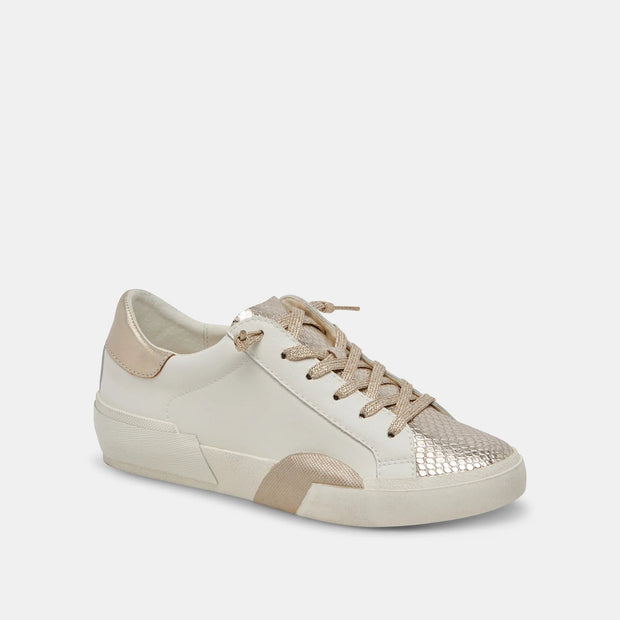 Dolce Vita Sneaker White Gold Leather / 6 Zina Sneakers