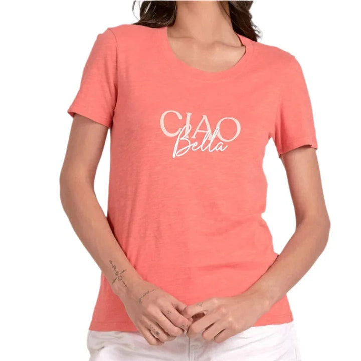 Elan Graphic Tee Coral / S Ciao Bella Tee