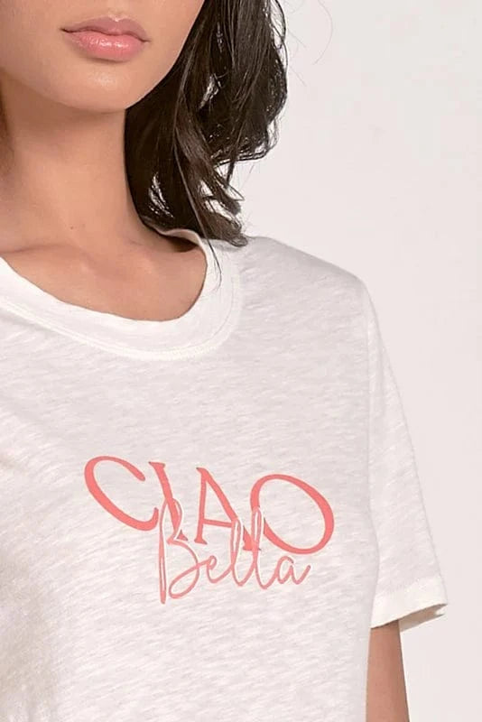 Elan Graphic Tee White / S Ciao Bella Tee