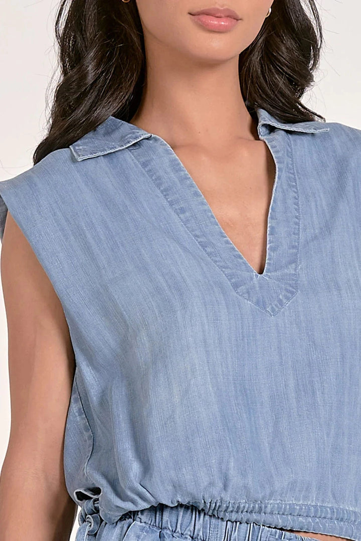 Elan Top Elena Collared Top