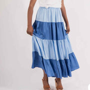 Emily McCarthy Skirt Ultramarine Colorblock / S Emily McCarthy Tiered Maxi Skirt