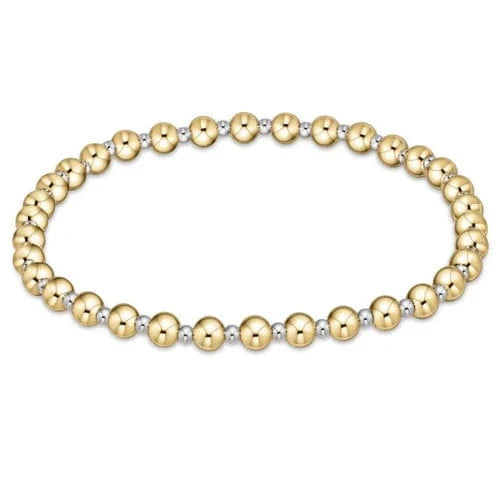 enewton Bracelet Classic Grateful Pattern 4mm Bead Bracelet - Mixed Metal