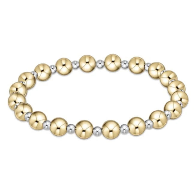 enewton Bracelet Classic Grateful Pattern 6mm Bead Bracelet - Mixed Metal