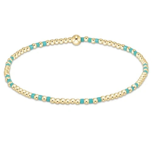 enewton Bracelet Hope Joy Pattern 2mm Bead Bracelet - Turquoise