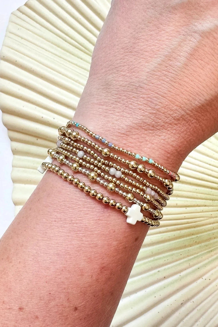 enewton Bracelet Hope Joy Pattern 2mm Bead Bracelet - White