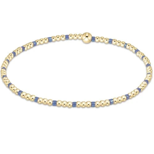 enewton Bracelet Hope Sincerity Pattern 2mm Bead Bracelet - Bright Blue