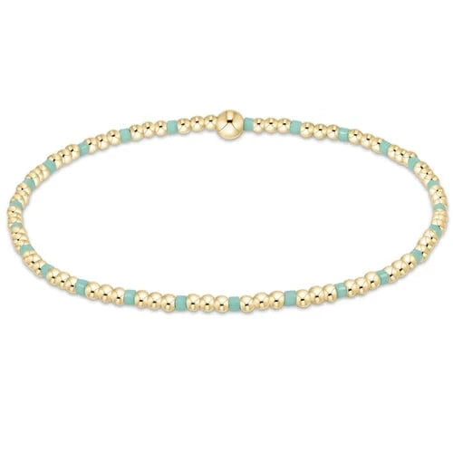 enewton Bracelet Hope Sincerity Pattern 2mm Bead Bracelet - Mint