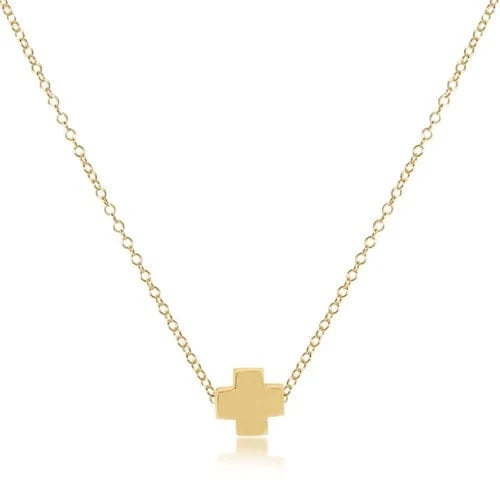 enewton Necklace Signature Cross Gold - 16" Necklace Gold