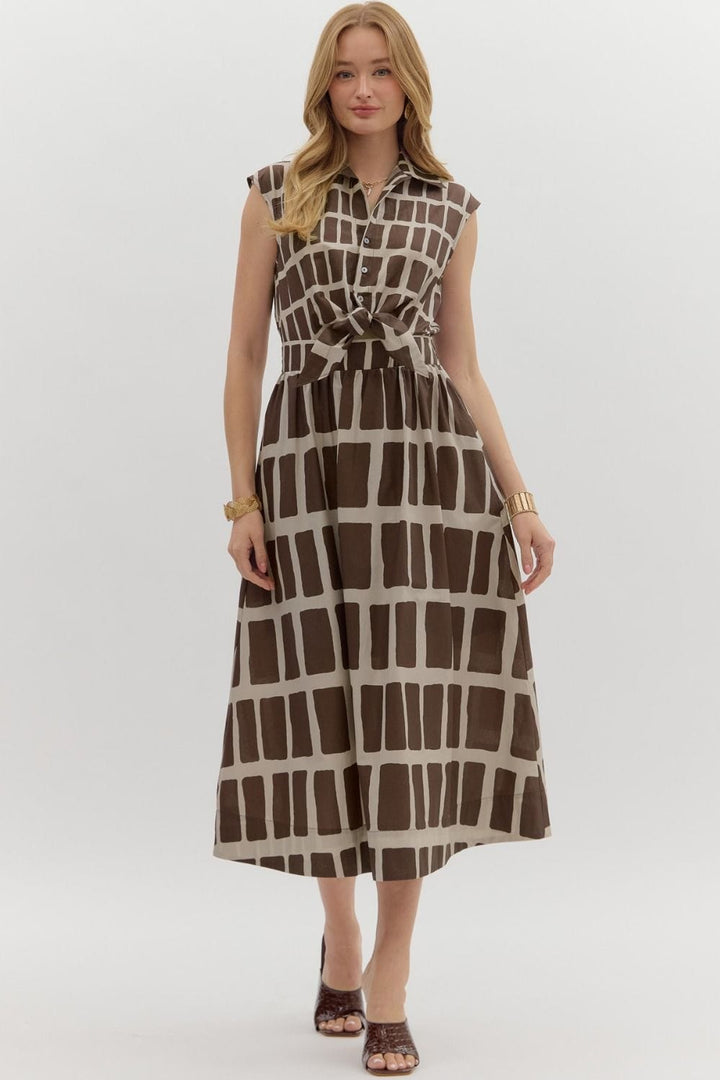 Entro Dress Brown / S Mila Abstract Dress