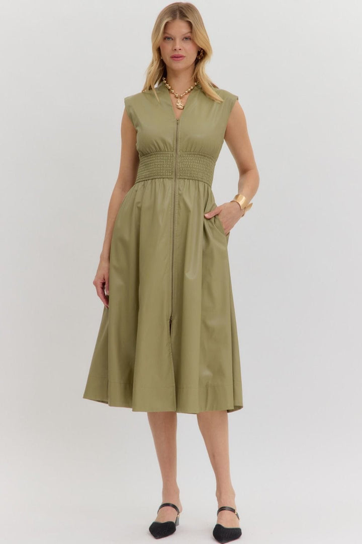 Entro Dress Olive / S Reyna Midi Dress