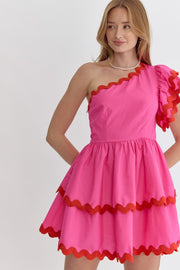 Entro Dress Pink / S Desiree One Shoulder Mini Dress