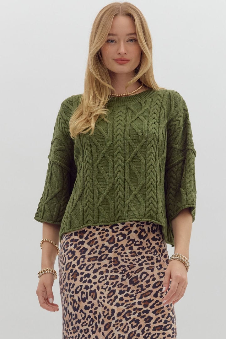 Entro Sweater Olive / S Leyla Knit Sweater