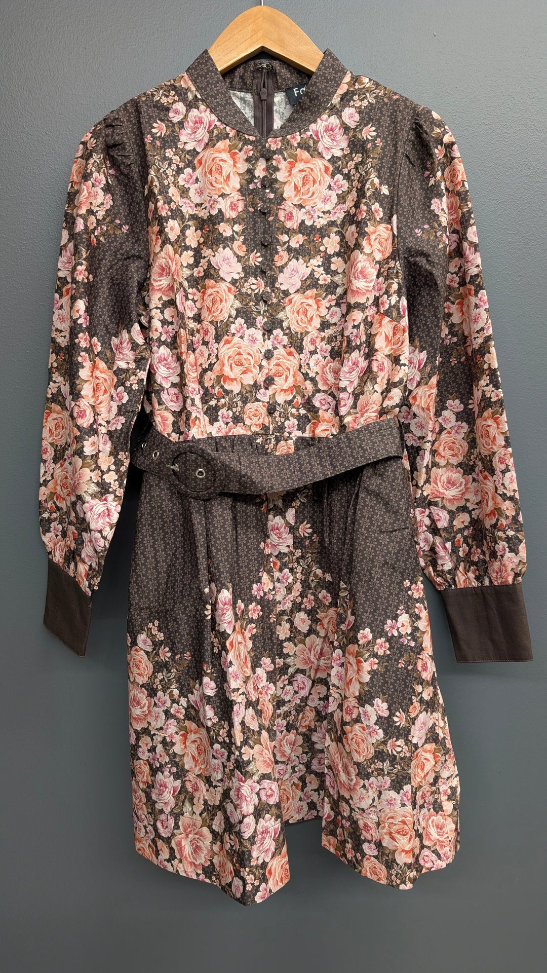 Fate Dress Brown / Pink / S Lydia Long Sleeve Mini Dress