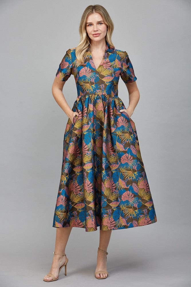 Fate Dress Rylee Jacquard Midi Dress