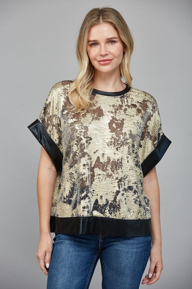 Fate Top Gold / Black / S Natalia Abstract Top