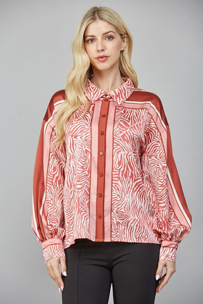 Fate Top Ivory Multi / S Maren Satin Print Top
