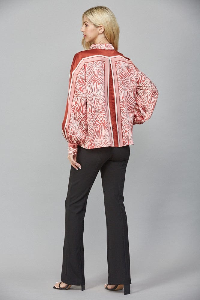 Fate Top Maren Satin Print Top