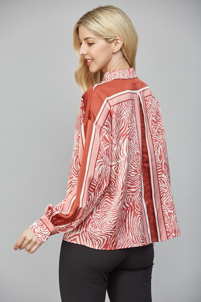 Fate Top Maren Satin Print Top