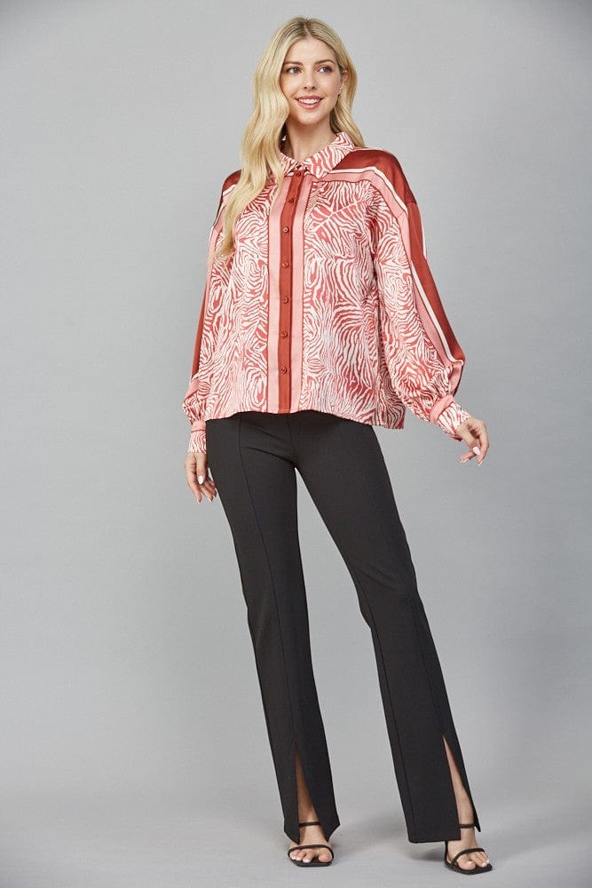 Fate Top Maren Satin Print Top