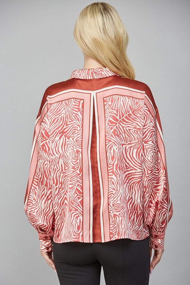 Fate Top Maren Satin Print Top