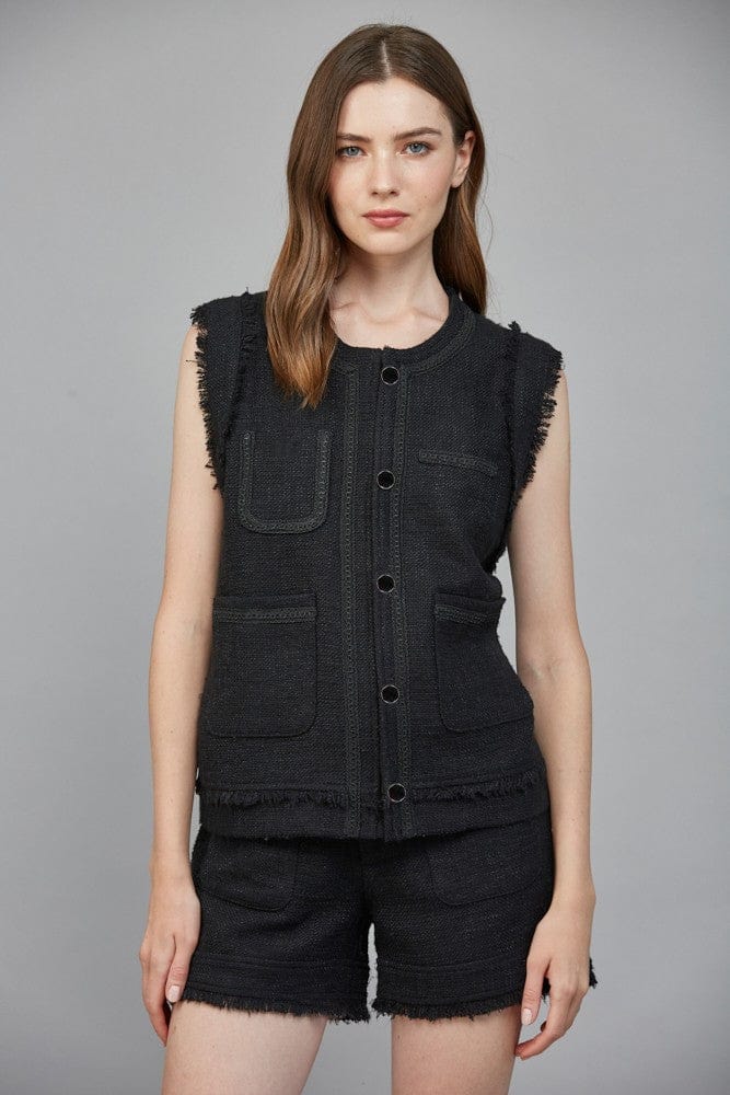 Fate Vest Black / S Monroe Tweed Vest