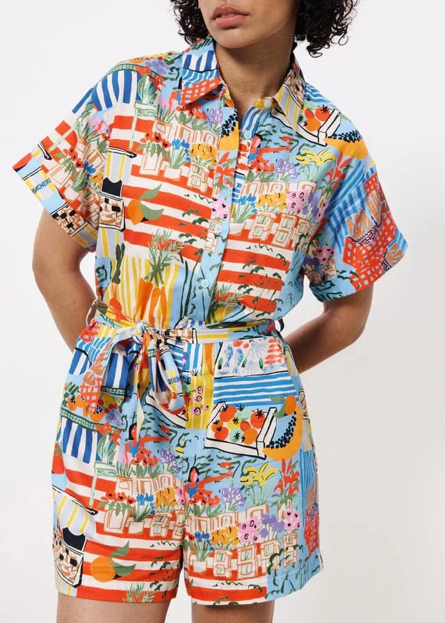 FRNCH Romper Marche Bleu / XS Clemire Combishort Romper